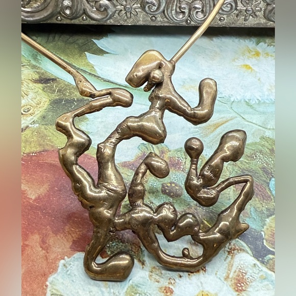 Vintage Brutalist Free form Statement necklace - Picture 13 of 14